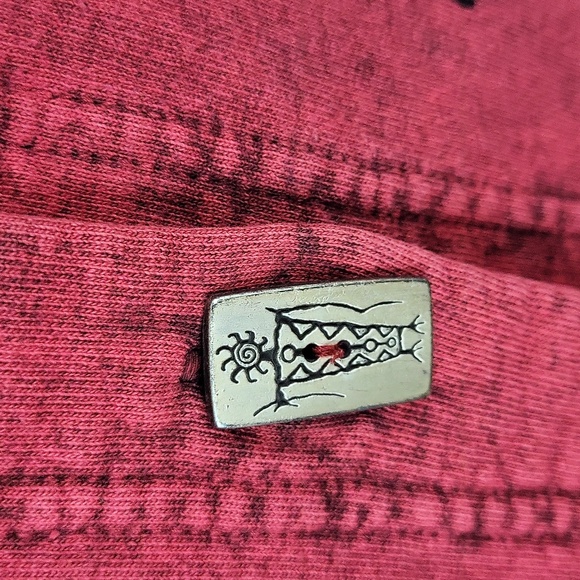 Vintage 90's Garnet Bartlett BFOFO Designs Tribal Art Vest Size Large - Picture 5 of 10